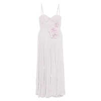 Rochii Elisabetta Franchi Lilac Long Dress Floral Detail Femei
