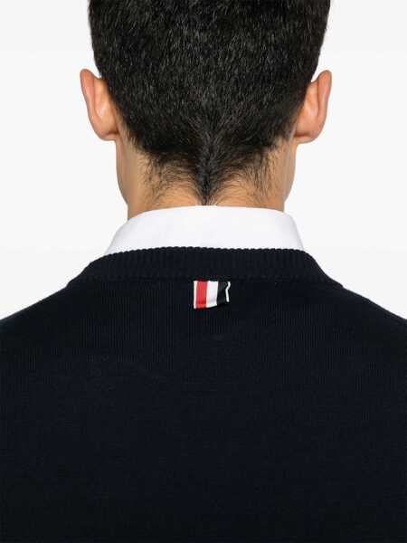 Pulovere Thom Browne Thom Browne Sweaters BLUE Barbati (BM 17934600) 5