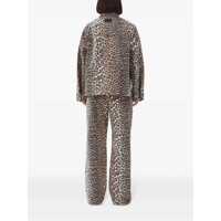 Jachete Ganni Dama - Jachete Ganni Leopard denim jacket Brown Femei (BM 17935977) - B-mall.ro