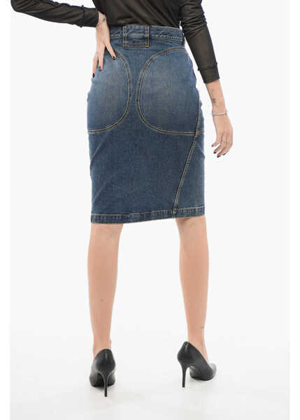 Fuste casual Alaa Denim Pencil Skirt Blue Femei (BM 17936143) 2