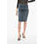 Ala&iuml;a Denim Pencil Skirt Blue