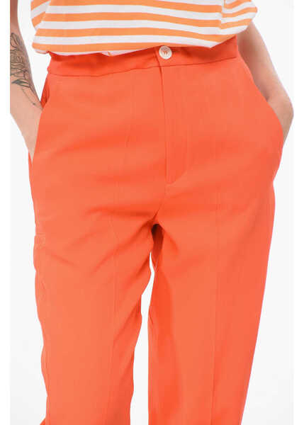 Pantaloni casual SETCHU Wool Blend Pleated Pants Orange Femei (BM 17936152) 3