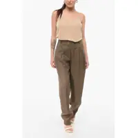 Imbracaminte QL2 Dama - Pantaloni casual QL2 Linen Herringbone Rosanna Pants Brown Femei (BM 17936161) - B-mall.ro