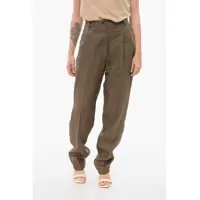 Pantaloni casual Linen Herringbone Rosanna Pants Femei