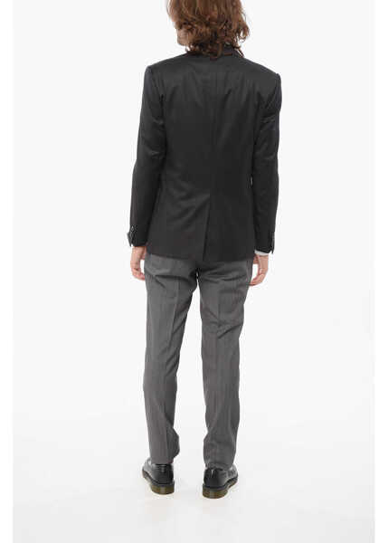Costume CORNELIANI 3 Pieces Academy Suit With Striped Pants Black Barbati (BM 17936167) 4