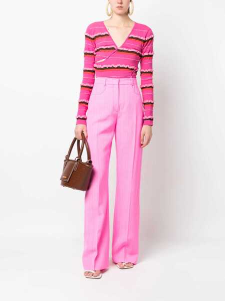 Pantaloni casual JACQUEMUS Silk Blend Sauge Palazzo Pants Pink Femei (BM 17936176) 2