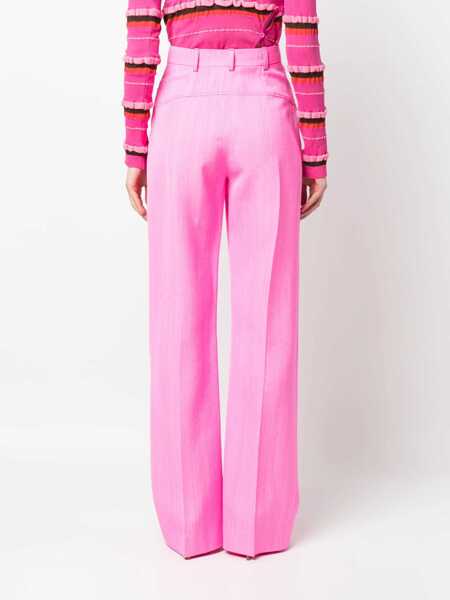 Pantaloni casual JACQUEMUS Silk Blend Sauge Palazzo Pants Pink Femei (BM 17936176) 4