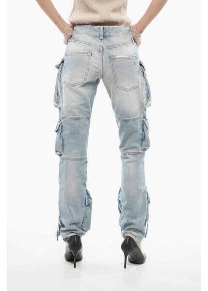 Blugi drepti THE ATTICO Light-Washed Cargo Denims Light Blue Femei (BM 17936179) 2