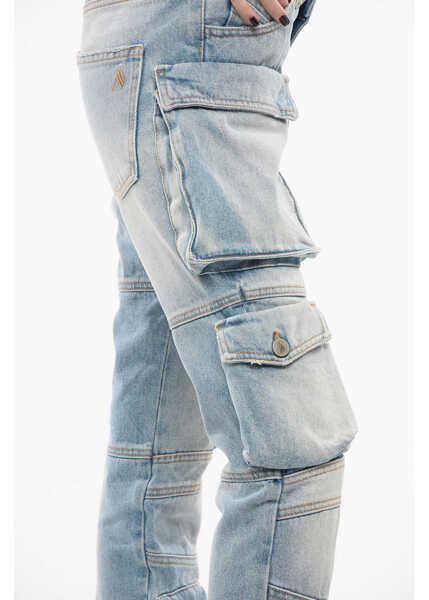 Blugi drepti THE ATTICO Light-Washed Cargo Denims Light Blue Femei (BM 17936179) 3