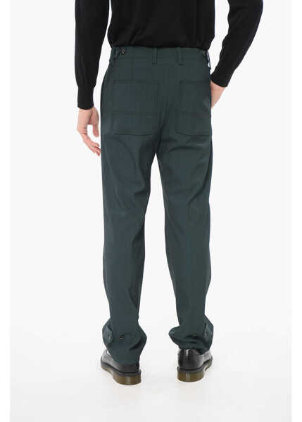 Pantaloni casual CORNELIANI Wool Blend Circle Pants With Visible Stitching Green Barbati (BM 17936182) 3