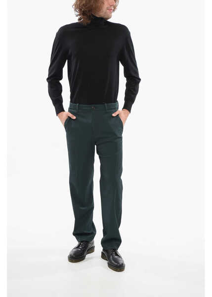 Pantaloni casual CORNELIANI Wool Blend Circle Pants With Visible Stitching Green Barbati (BM 17936182) 4