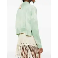 Pulovere ALANUI Dama - Cardigane ALANUI Tie Dye Virgin Wool Crop Cardigan Green Femei (BM 17936188) - B-mall.ro