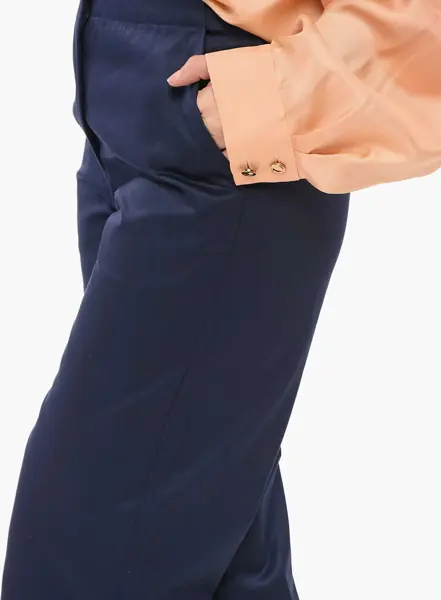 Pantaloni casual Armani Emporio Twill Cotton Chinos Pants Blue Femei (BM 17936200) 4