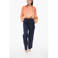 Imbracaminte Armani Dama - Pantaloni casual Armani Emporio Twill Cotton Chinos Pants Blue Femei (BM 17936200) - B-mall.ro