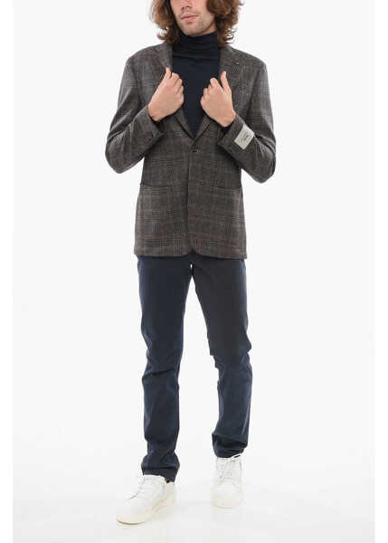 Sacouri CORNELIANI Cc Collection Tartan Unlined Retailored Light Wool Blazer Brown Barbati (BM 17936203) 4