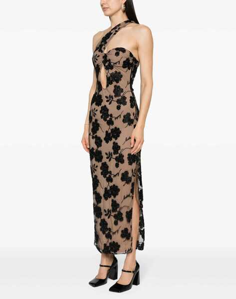 Rochii lungi ROTATE Birger Christensen Layered One-Sleeved Long Dress With Beads Details Beige Femei (BM 17936209) 3