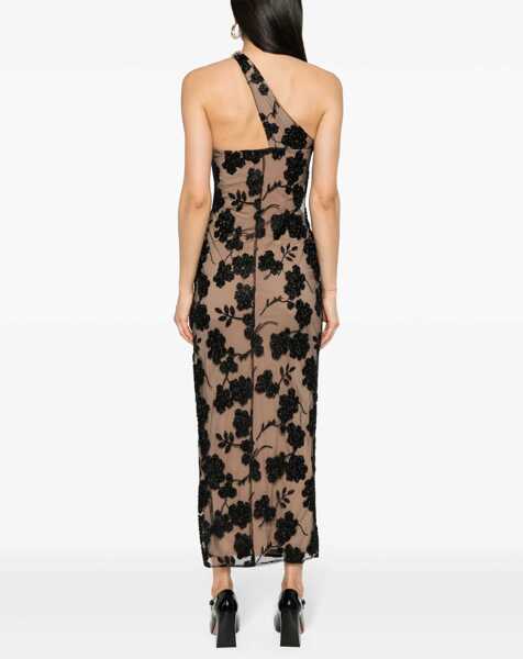 Rochii lungi ROTATE Birger Christensen Layered One-Sleeved Long Dress With Beads Details Beige Femei (BM 17936209) 4