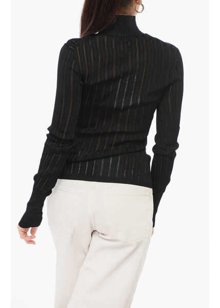 Bluze Alaa Turtleneck Shiny See Through Top Black Femei (BM 17936227) 2