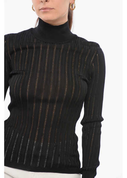 Bluze Alaa Turtleneck Shiny See Through Top Black Femei (BM 17936227) 3