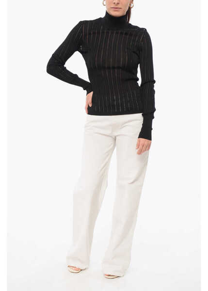 Bluze Alaa Turtleneck Shiny See Through Top Black Femei (BM 17936227) 4