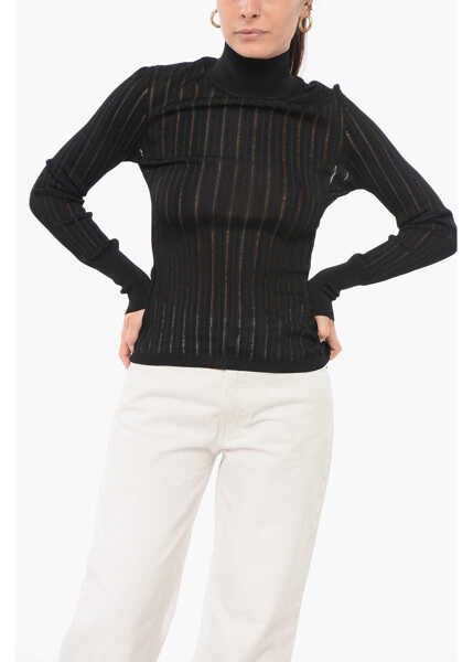 Bluze Alaa Turtleneck Shiny See Through Top Black Femei (BM 17936227) 1