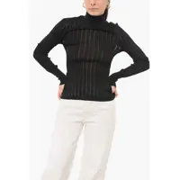 Bluze Turtleneck Shiny See Through Top Femei