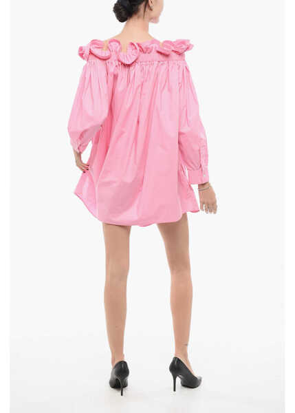 Rochii scurte AZ FACTORY Ruffled Draped Dress Pink Femei (BM 17936233) 2