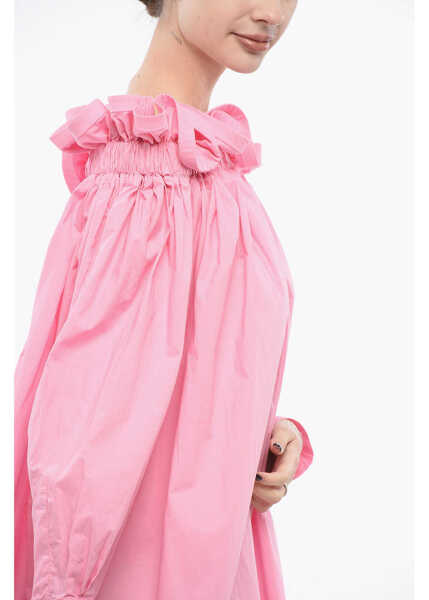 Rochii scurte AZ FACTORY Ruffled Draped Dress Pink Femei (BM 17936233) 3