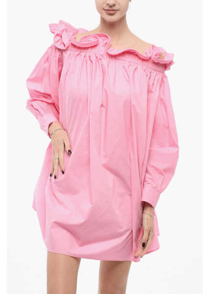 Rochii scurte AZ FACTORY Ruffled Draped Dress Pink Femei (BM 17936233) 4