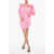 AZ FACTORY Ruffled Draped Dress Pink