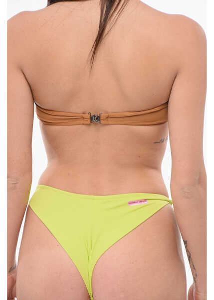 Sutiene Karl Lagerfeld Solid Color Bandeau Bikini Top With Printed Contrasting Logo Brown Femei (BM 17936239) 2