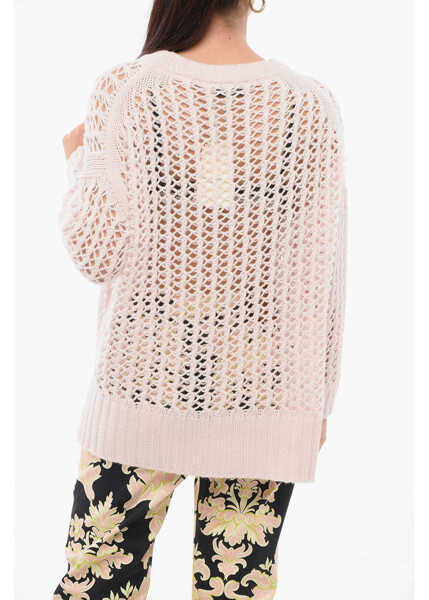 Pulovere casual BRUNO MANETTI Openwork Pure Cashmere Pullover Pink Femei (BM 17936335) 2