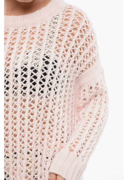 Pulovere casual BRUNO MANETTI Openwork Pure Cashmere Pullover Pink Femei (BM 17936335) 3