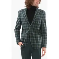 Sacouri Cc Collection Embossed Fabric Relight Blazer With Tartan Mot Barbati