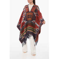 Imbracaminte Dama pagina 407 - Paltoane DSQUARED2 Oversezed Poncho In Ethnic Jacquard With Fringes Multicolor Femei (BM 17936368) - B-mall.ro