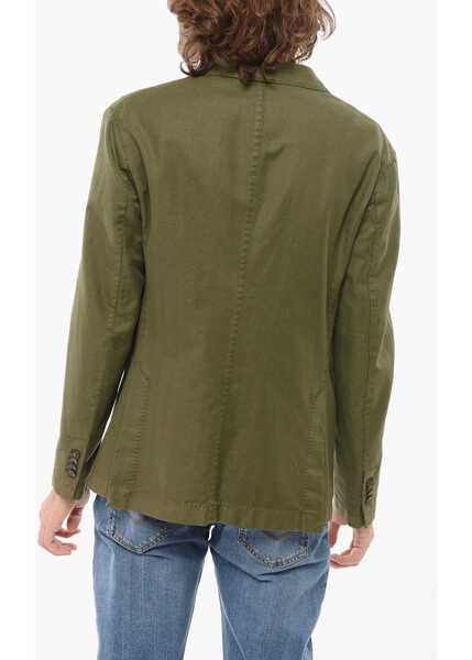 Sacouri CORNELIANI Cc Collection Tweed Motif Blazer With Patch Pockets Military Green Barbati (BM 17936371) 2