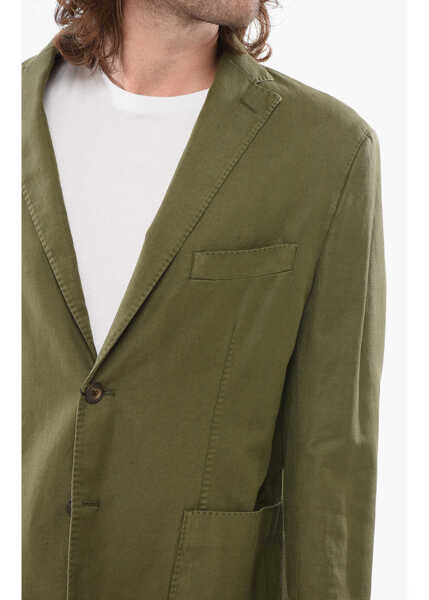 Sacouri CORNELIANI Cc Collection Tweed Motif Blazer With Patch Pockets Military Green Barbati (BM 17936371) 3