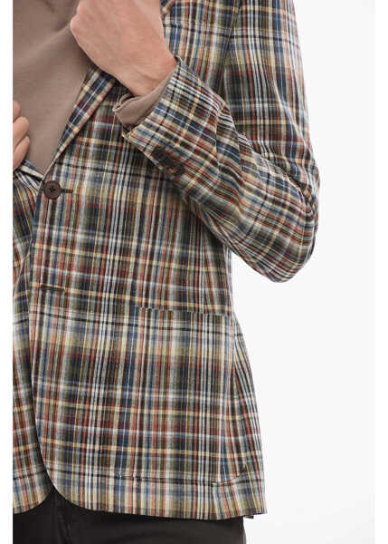 Sacouri CORNELIANI Cc Collection Silk Refined Blazer With Check Pattern Multicolor Barbati (BM 17936407) 3