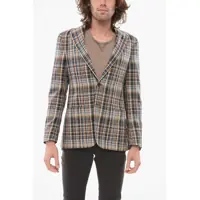 Sacouri Cc Collection Silk Refined Blazer With Check Pattern Barbati