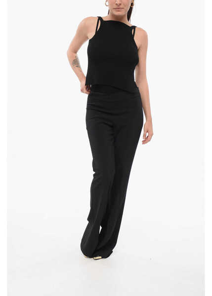 Pantaloni casual AVENUE MONTAIGNE High-Waisted Bellini Pants Black Femei (BM 17936653) 4
