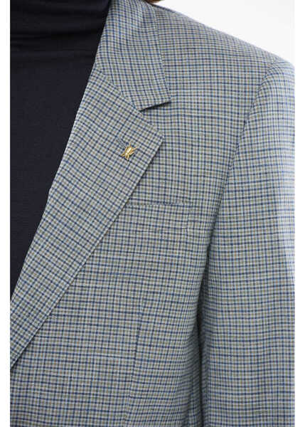 Sacouri CORNELIANI Cc Collection Check Motif Reset Blazer Light Blue Barbati (BM 17936662) 3