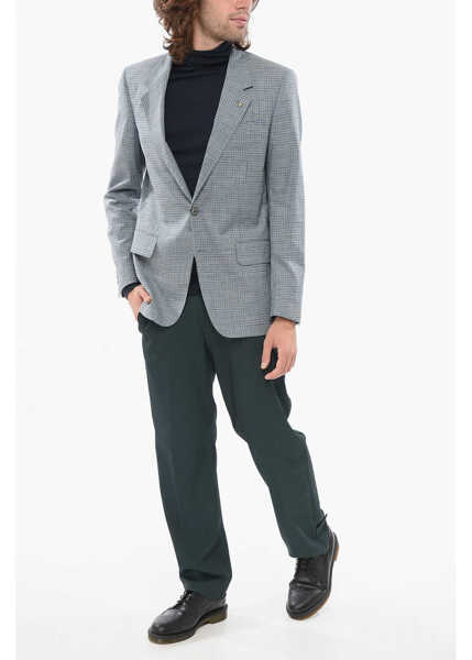 Sacouri CORNELIANI Cc Collection Check Motif Reset Blazer Light Blue Barbati (BM 17936662) 4