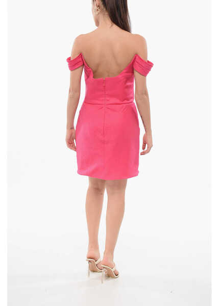 Rochii scurte COSTARELLOS Linen Draped Leanna Dress Pink Femei (BM 17936671) 2