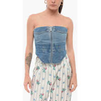 Bluze Denim Top With Front Zip Femei