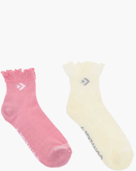Sosete Converse Set Of 2 Stretch Fabric Socks With Scalloped Edge White Femei (BM 17936701) 3