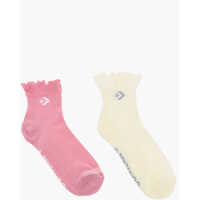 Sosete Converse Dama - Sosete Converse Set Of 2 Stretch Fabric Socks With Scalloped Edge White Femei (BM 17936701) - B-mall.ro