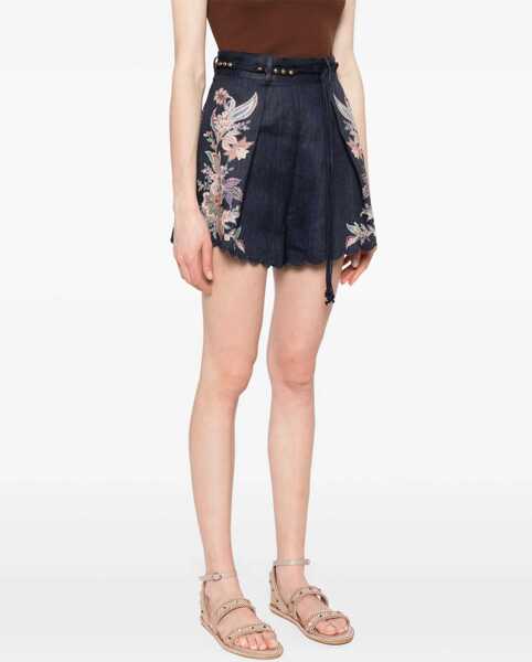 Pantaloni scurti ZIMMERMANN Rhiannon Tuck Shorts NAVY MULTI PAISLEY Femei (BM 17936752) 3