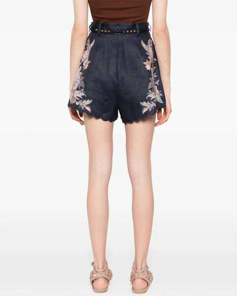 Pantaloni scurti ZIMMERMANN Rhiannon Tuck Shorts NAVY MULTI PAISLEY Femei (BM 17936752) 4