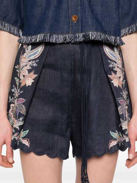 Pantaloni scurti ZIMMERMANN Rhiannon Tuck Shorts NAVY MULTI PAISLEY Femei (BM 17936752) 5