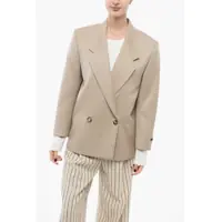 Sacouri Wool Double Breasted Blazer Femei